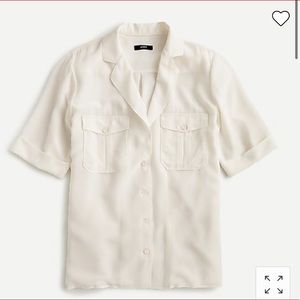 J. Crew Silk Camp Shirt | Size M | White